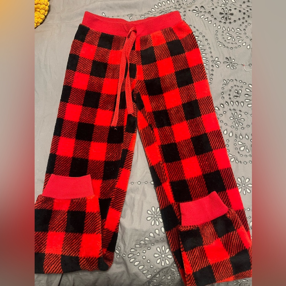 Warm fleece buffalo plaid PJ pants - size 6X - bundle for 10/$10 deal!